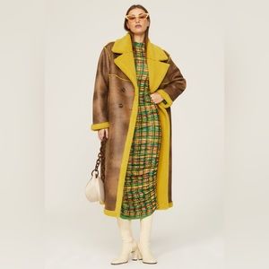 Simon Miller Jetz Faux Vegan Shearling Long Overcoat in M